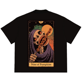 Camiseta Oversized Tshirt Ramello Tarot Nine of Pumpkins