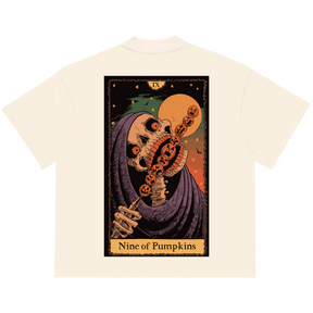 Camiseta Oversized Tshirt Ramello Tarot Nine of Pumpkins