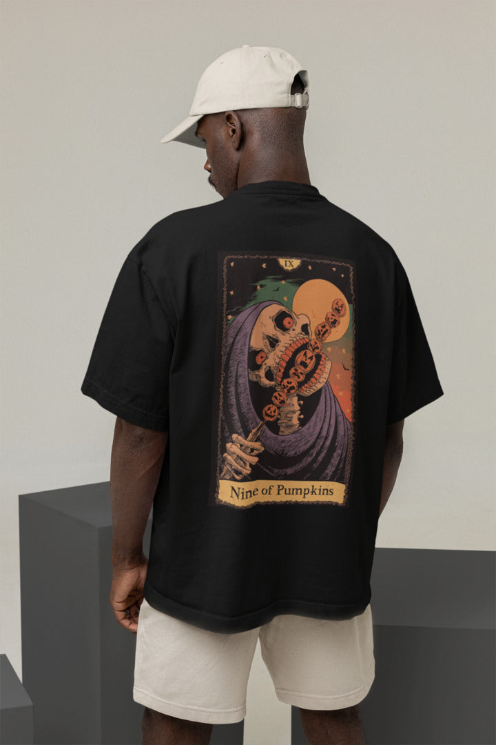 Camiseta Oversized Tshirt Ramello Tarot Nine of Pumpkins